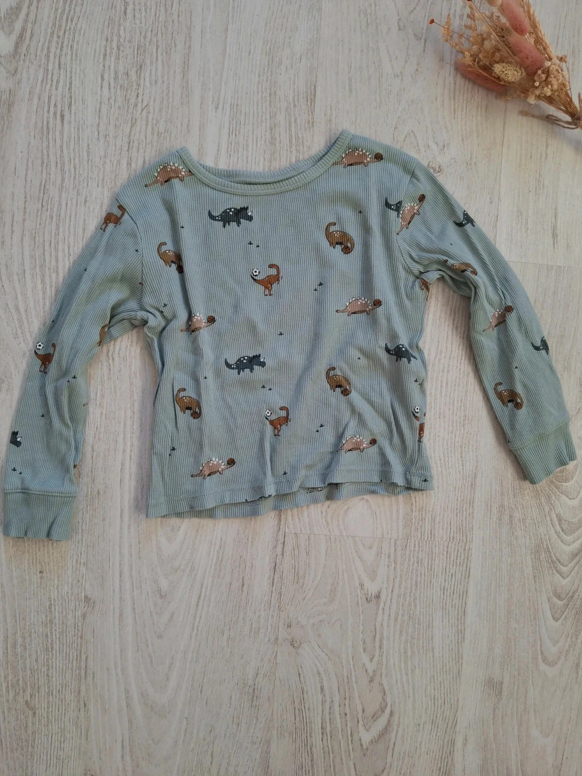 🌙 Lot/conjunto de pijama de 2 piezas para niño azul marino/verde agua acanalado Kiabi – Talla 4 años🌙 – photo 8